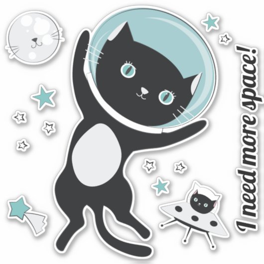 もっと宇宙黒猫が必要宇宙 シール (正面)