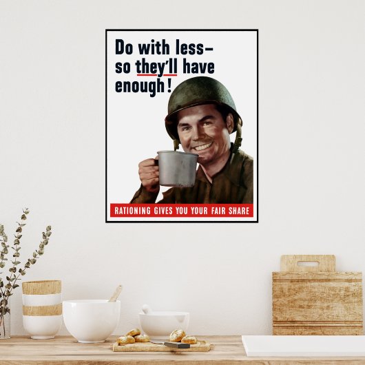 もっと少なくして十分な量を得る縁ど- ポスター (キッチン)