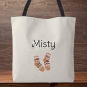 もっと幸せそうに見える!ウールおもしろいソックスことわざ トートバッグ