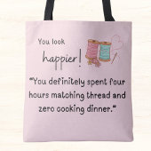 もっと幸せそうに見える！スレッドの一致に4時間を費やした トートバッグ