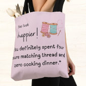 もっと幸せそうに見える！スレッドの一致に4時間を費やした トートバッグ