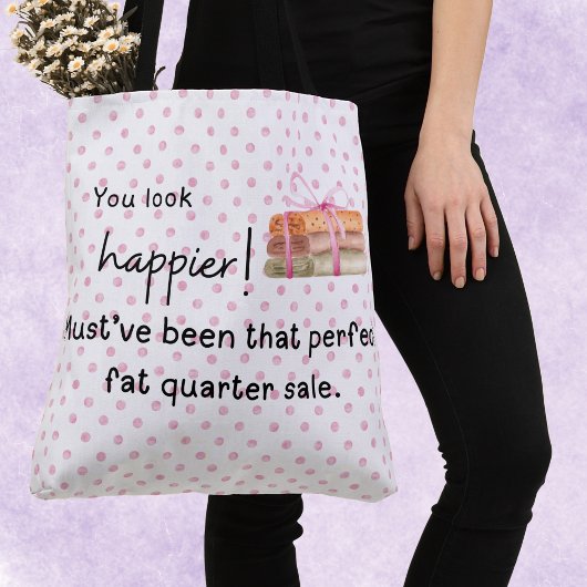 もっと幸せそうに見える!ファブリック脂肪四半期 トートバッグ