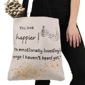 もっと幸せそうに見える!歌に精神的に投資している トートバッグ