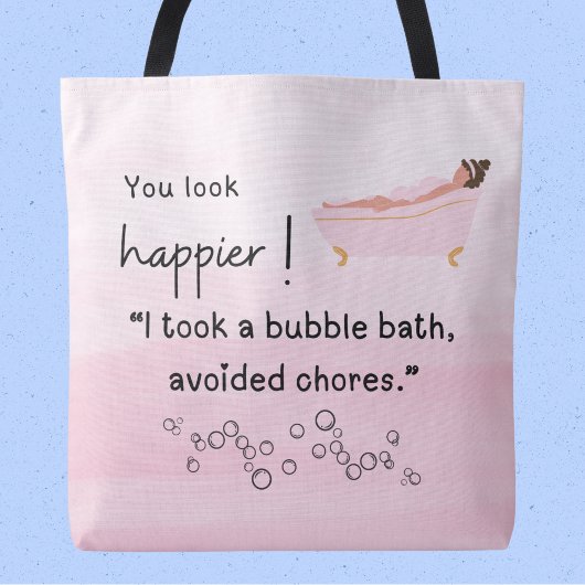 もっと幸せそうに見える！泡風呂に入った トートバッグ