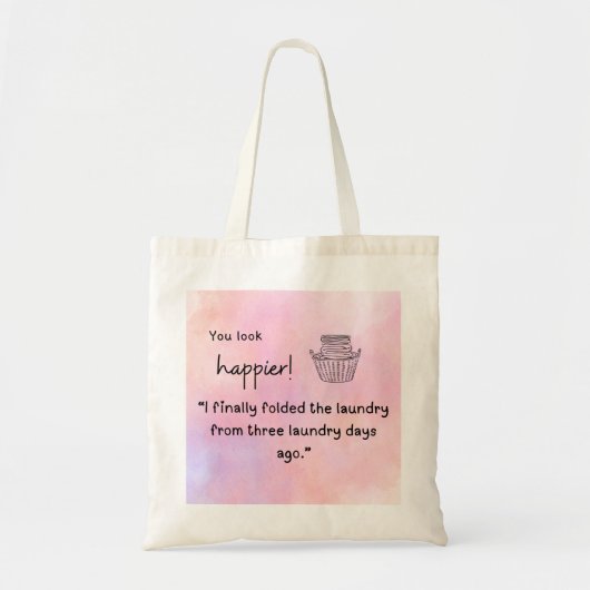 もっと幸せそうに見える!洗濯物を畳んだ トートバッグ (正面)