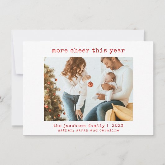 もっと応援今年の新生児クリスマスファミリー シーズンカード (正面)