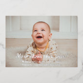 もっと応援今年の新生児クリスマス 箔シーズンカード (正面)