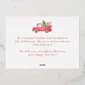 もっと応援今年の新生児フォイルホリデーカード 箔シーズンカード (裏面)