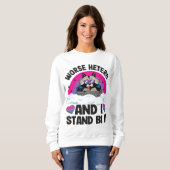 もっと悪いヘテロと私はBi It Raccoon BiプライドBi スウェットシャツ (正面フル)