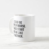 もっと悪い事に演技母を コーヒーマグカップ (正面左)