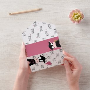 もっと愛が欲しい?牛の愛 + バレンタインカード オールインワン招待状