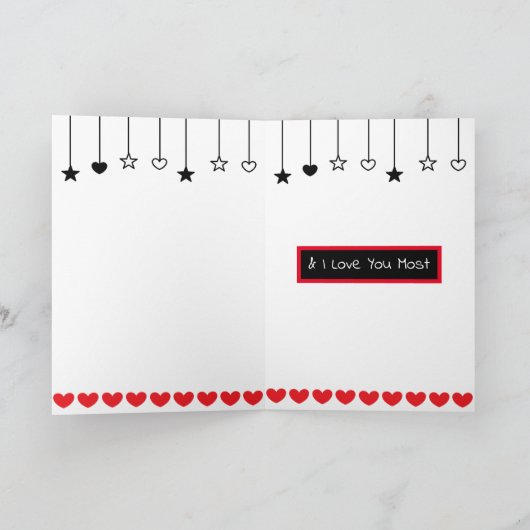もっと愛してる、いちばん愛してる ロマンティック フリーティー カード (内部)