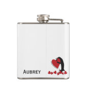 もっと愛してる！ペンギンと赤いハート フラスク (裏面)