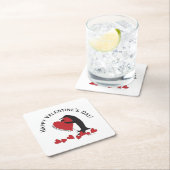 もっと愛してる! – ペンギンハートバレンタイン スクエアペーパーコースター (インサイチュ)