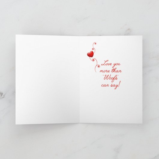 もっと愛して下さい! Weimaranerのバレンタイン シーズンカード (内部)