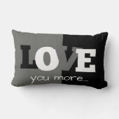 もっと愛しなさい(黒、白、グレー) ランバークッション (裏面)