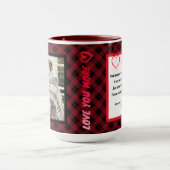 「もっと愛しカスタムて」写真と愛の詩 マグカップ (中央)