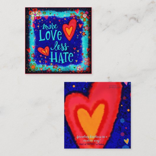 「もっと愛のインスピリシティな親切カード スクエア名刺 (正面/裏面)
