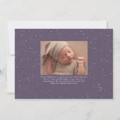 もっと愛の紫色の写真の誕生の発表 (裏面)