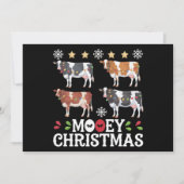 もっと愛らしいクリスマス牛好きホリデー農場農夫 シーズンカード (正面)