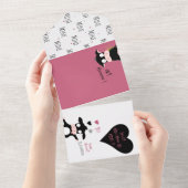 もっと愛を伝えたい？牛のラブ + バレンタインカード オールインワン招待状 (貼ってはがせる)