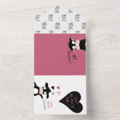 もっと愛を伝えたい？牛のラブ + バレンタインカード オールインワン招待状 (内側)