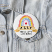 もっと愛を 少ない憎しみを | LGBTを応援 プライドボタン 缶バッジ (インサイチュ)