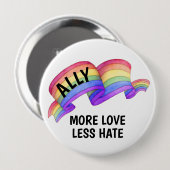 もっと愛を 少ない憎しみを | LGBTを応援 プライドボタン 缶バッジ (正面&裏面)