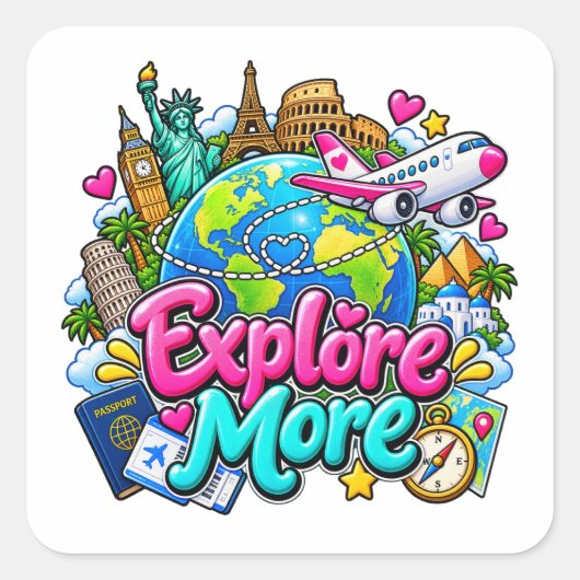もっと旅しよう スクエアシール (正面)
