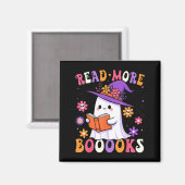 もっと本を読もう おばけ 読書 おもしろ 先生 ハロウィン マグネット (正面/裏面)