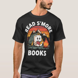 もっと本を読もう キャンプファイヤーの可愛い本を読む 本好き Tシャツ