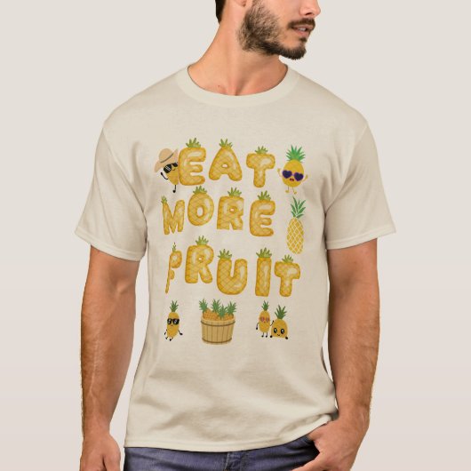 もっと果物を食べて幸せになろう Tシャツ (正面)