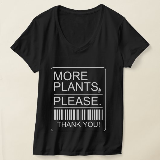 もっと植物を 女性用Vネック Tシャツ (レイダウン)