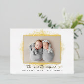 もっと楽しいツインズのホリデー誕生発表 箔シーズンカード (立ち正面)