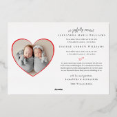 もっと楽しい双子のホリデー出産発表 箔シーズンカード (裏面)