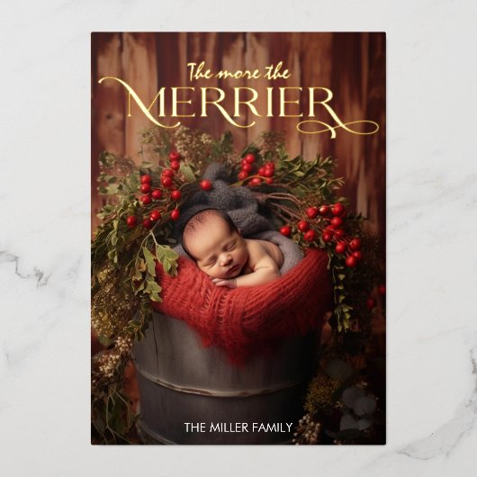 もっと楽しくなるクリスマス 現代タイポグラフィ 箔シーズンカード (正面)