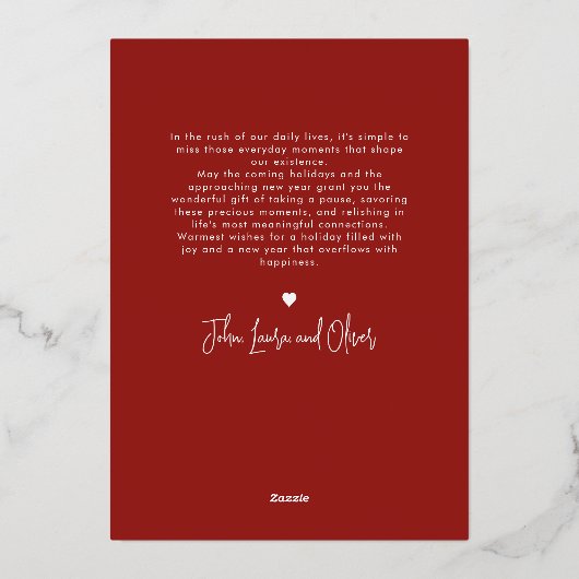 もっと楽しくなるクリスマス 現代タイポグラフィ 箔シーズンカード (裏面)