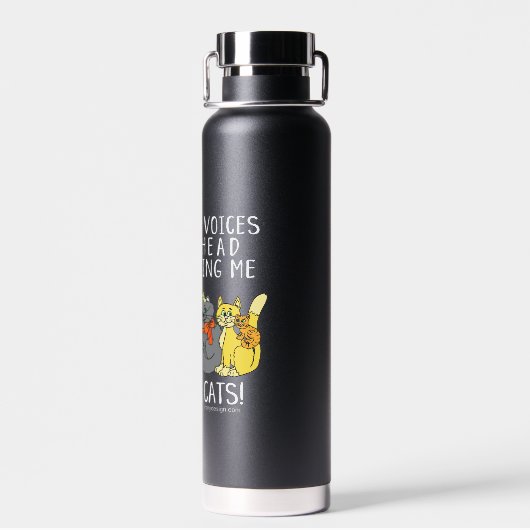 もっと猫をおもしろいことわざ黒 ウォーターボトル (背面)