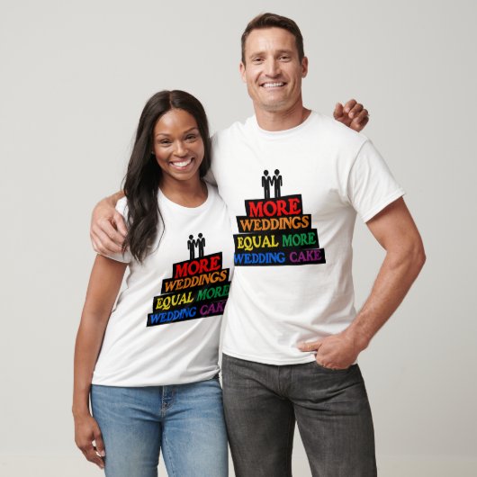 もっと結婚式＝もっとウェディングケーキGAY Tシャツ (ユニセックス)