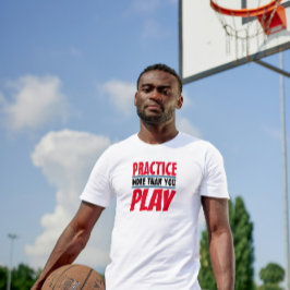 もっと練習する |フレーズやる気を起こさせるレッドタイポグラフィ Tシャツ