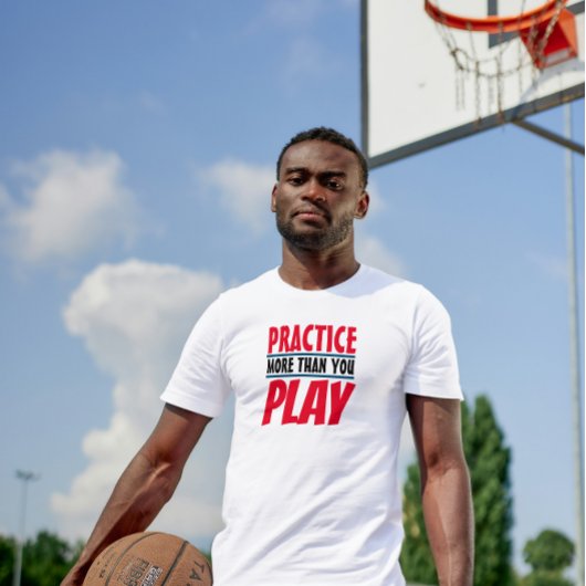 もっと練習する |フレーズやる気を起こさせるレッドタイポグラフィ Tシャツ