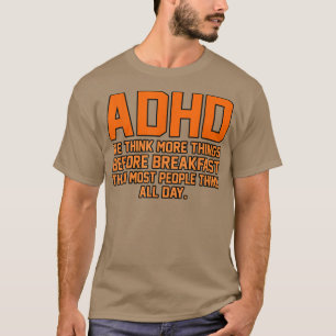 もっと考えもADHD認識度オレンジリボン Tシャツ