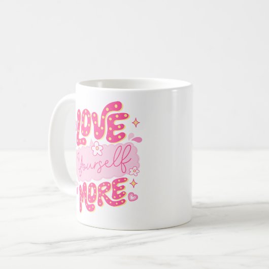 もっと自分を愛しなさい コーヒーマグカップ (正面左)