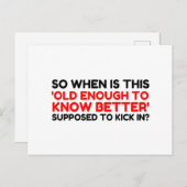 もっと良い知識を持つ年齢 ポストカード (正面/裏面)