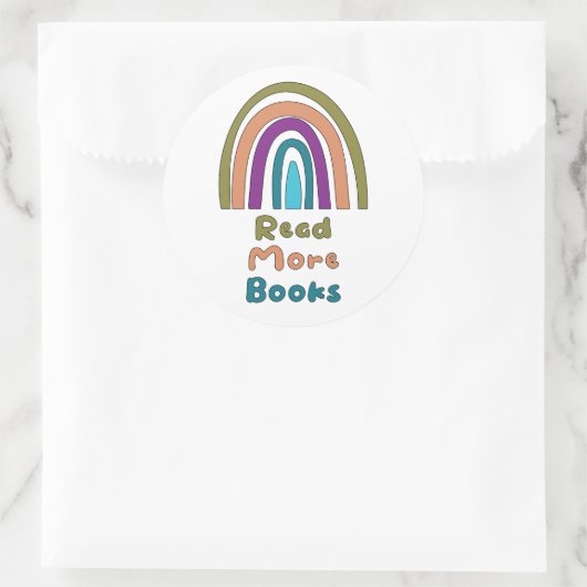 もっと読もの本やる気を起こさせるを見るboho虹のカラフル ラウンドシール (バッグ)