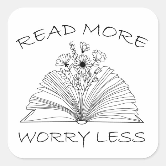 もっと読も心配を減らおもしろいす、本の引用文 スクエアシール (正面)