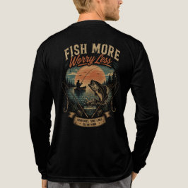 'もっと釣りをして、悩みを減らそう' ヴィンテージ トライブレンドTシャツ