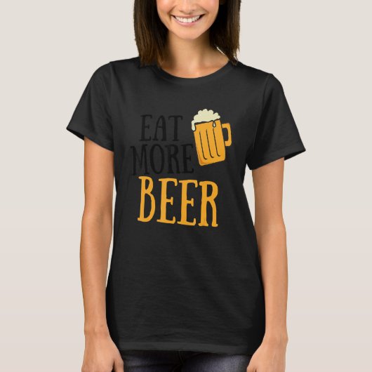 もっと食べのビール飲み酒Alcoumor Pun Tee Tシャツ (正面)