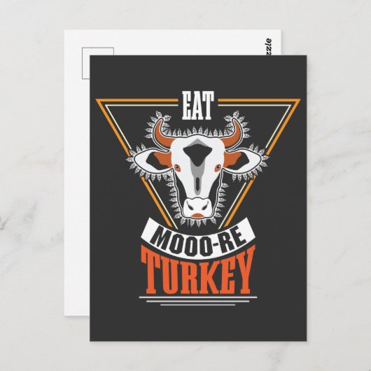 もっと食べの七面鳥感謝祭ホリデーカウズ ポストカード (正面/裏面)