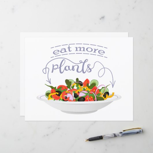 もっと食べの植物の生鮮サラダ動機レタリング (正面/裏面インサイチュ)